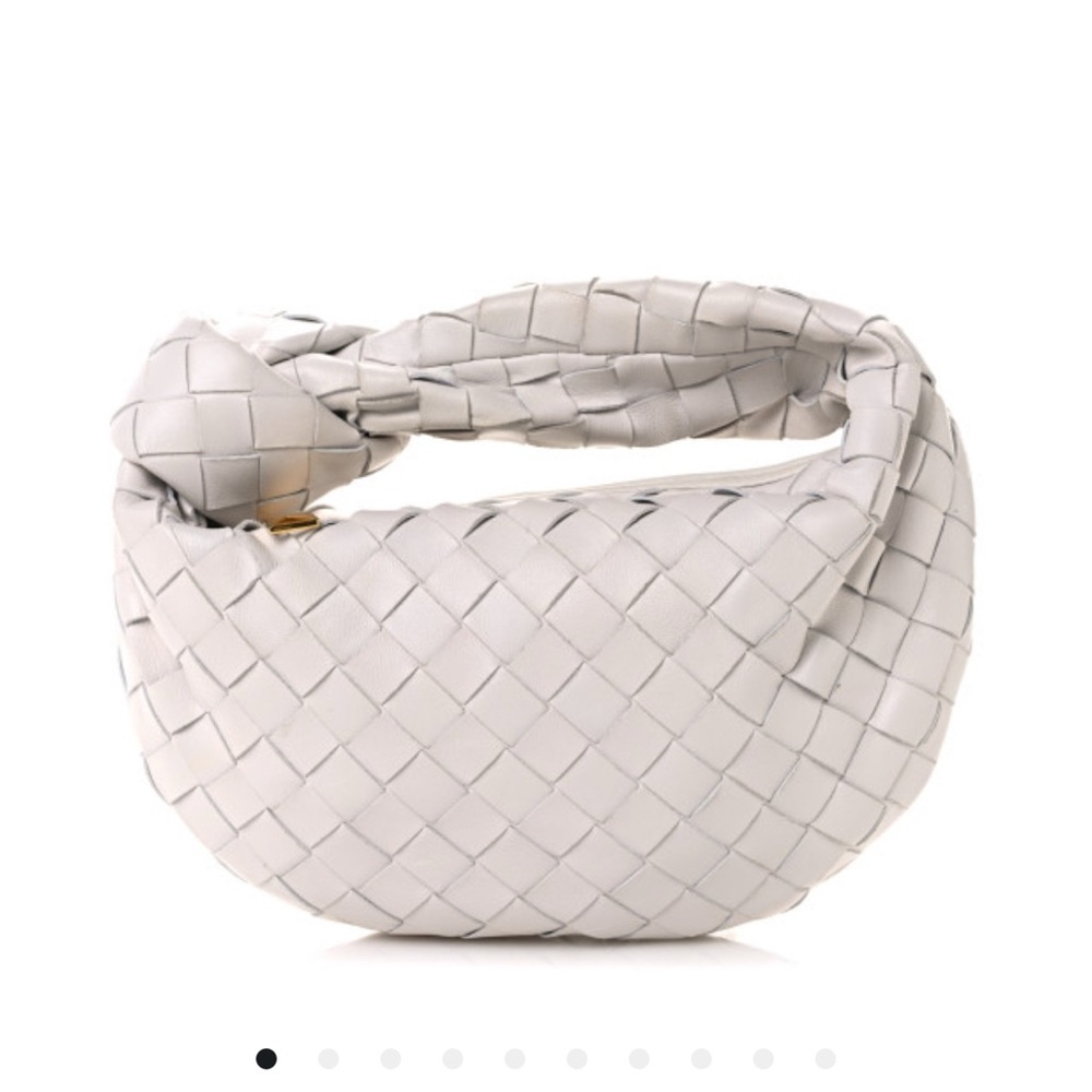 Bottega Veneta Mini Jodie Bag – White Intrecciato Leather